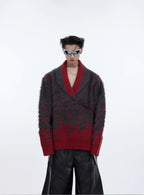 CulturE Contrast Textured V-Neck Sweater