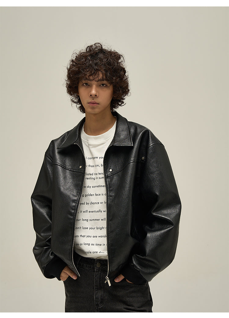 WLNEXT Distressed Faux Leather Jacket