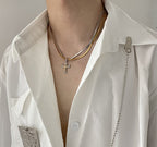 HEIMA Two-Tone Cross Necklace