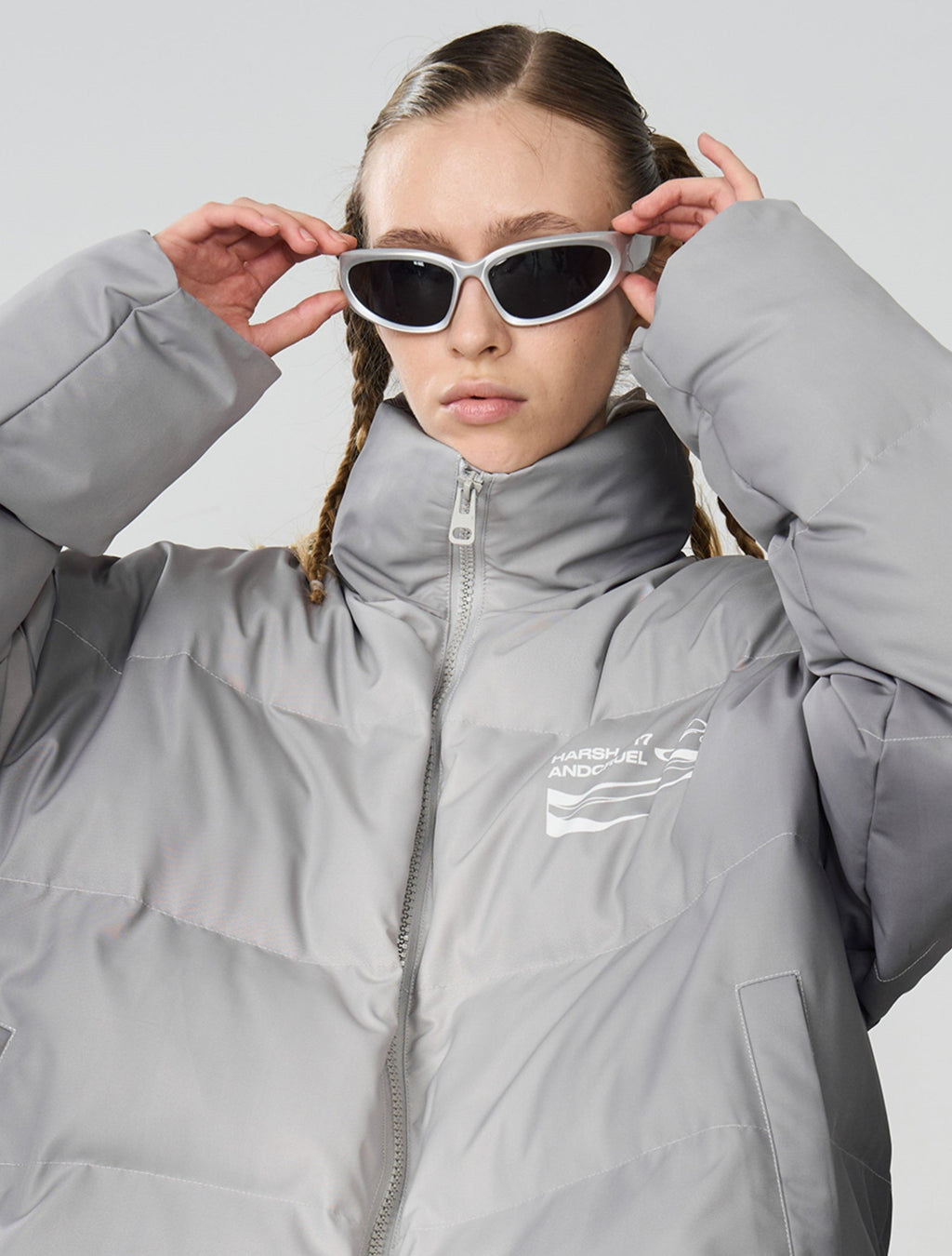 HARSH and CRUEL Silver-Tone Puffer Jacket