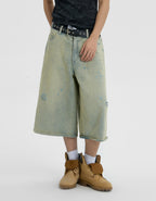JHYQ Capri Cut Light Wash Denim Shorts