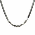 MINBIN Silver Beaded Snake Chain Necklace