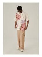 EMPTY REFERENCE Loose Floral Print Button-Up Shirt
