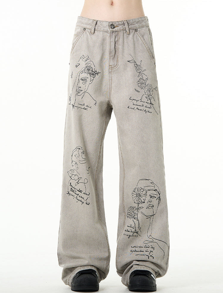 MADWITCH Script "Muse" Denim Jeans