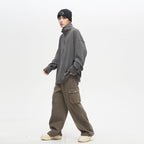 77F7GHT Quarter Zip Ribbed Fleece Jacket