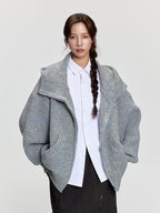 RAPPEYE Mohair Double Zipped Hooded Sweater