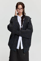 RAPPEYE Mohair Double Zipped Hooded Sweater