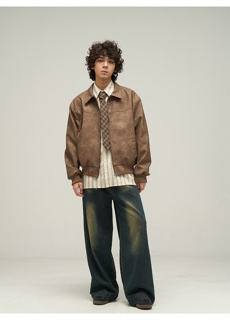 WLNEXT Distressed Faux Leather Jacket
