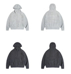 RAPPEYE Mohair Double Zipped Hooded Sweater
