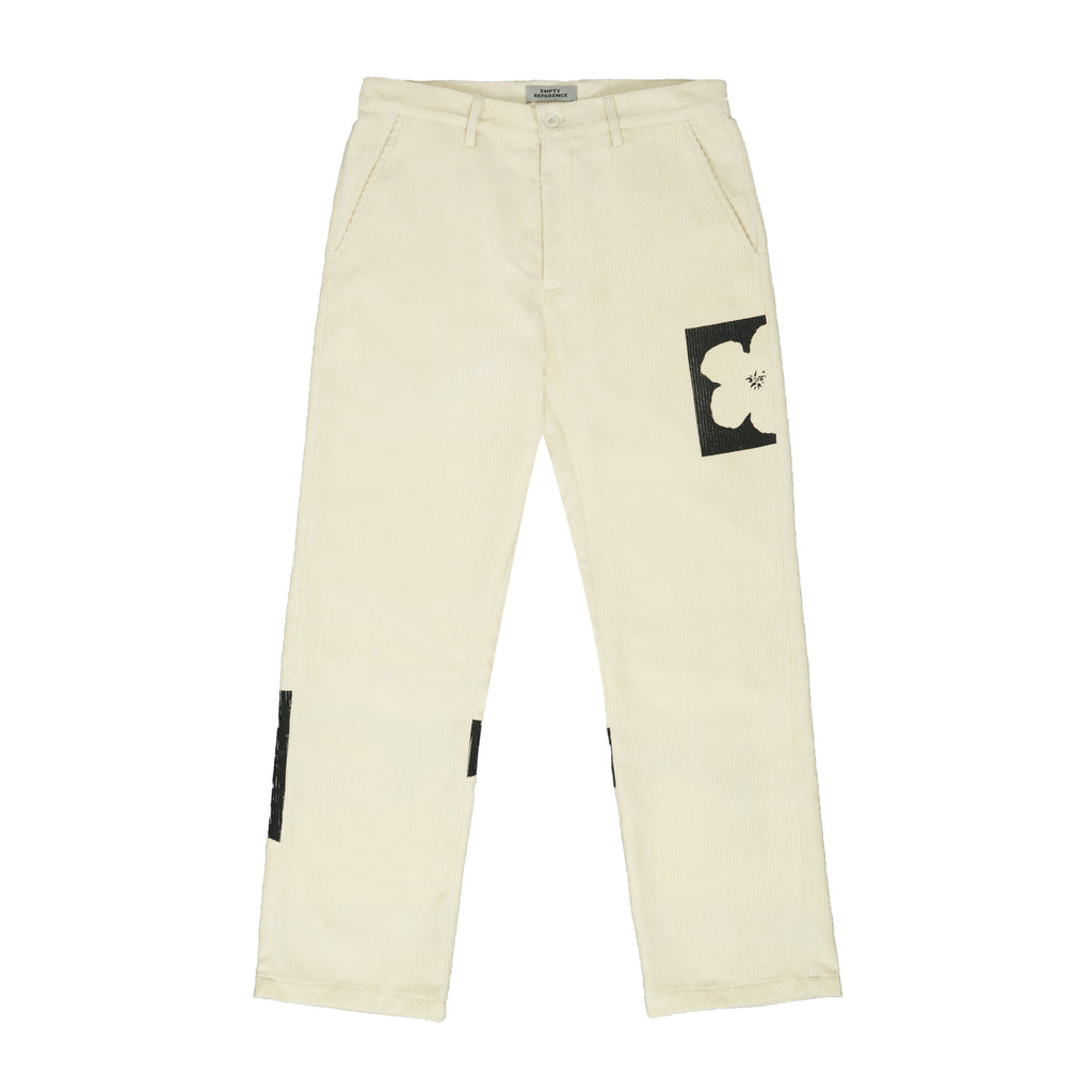 EMPTY REFERENCE Two-Tone Flower Corduroy Trousers