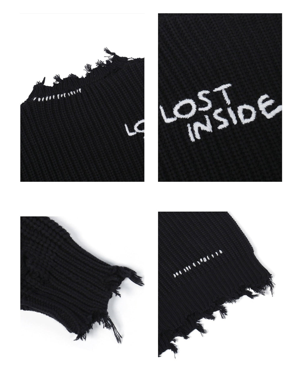 PCLP "Lost Inside" Distressed Knit Sweater