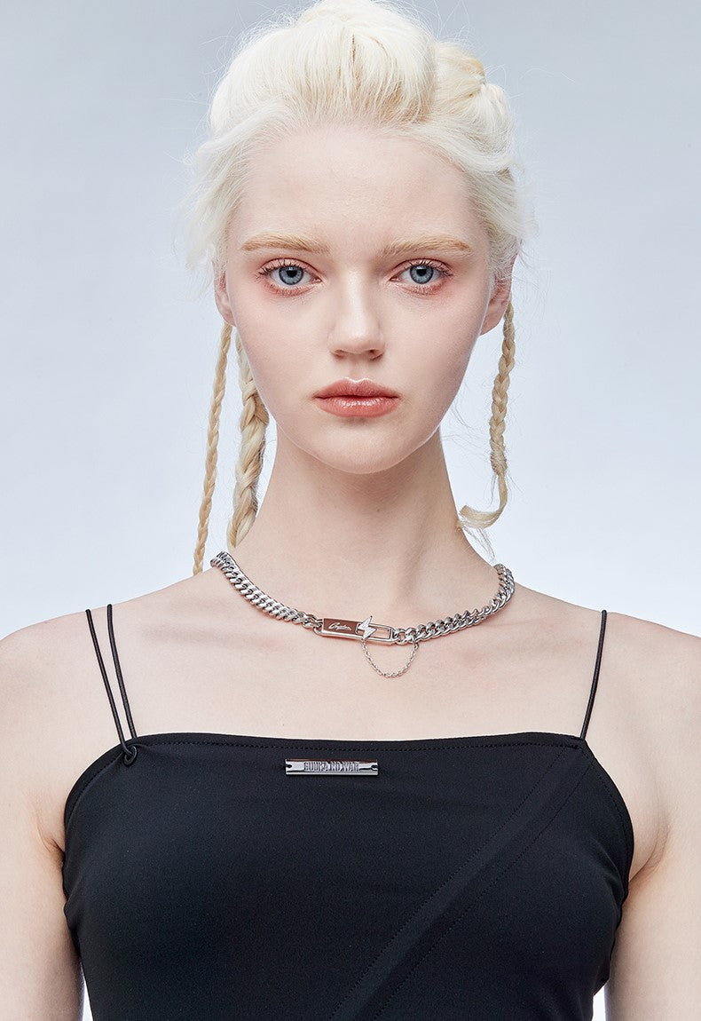 GUUKA "Lightning Bar" Double Chain Necklace
