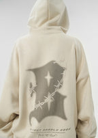 BJHG Embroidered Thorns Suede Hoodie