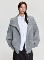 RAPPEYE Mohair Double Zipped Hooded Sweater