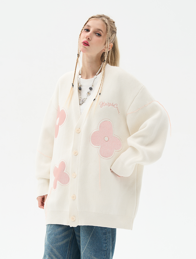 HARSH and CRUEL "Solitary Flower" Tassel Knit Cardigan