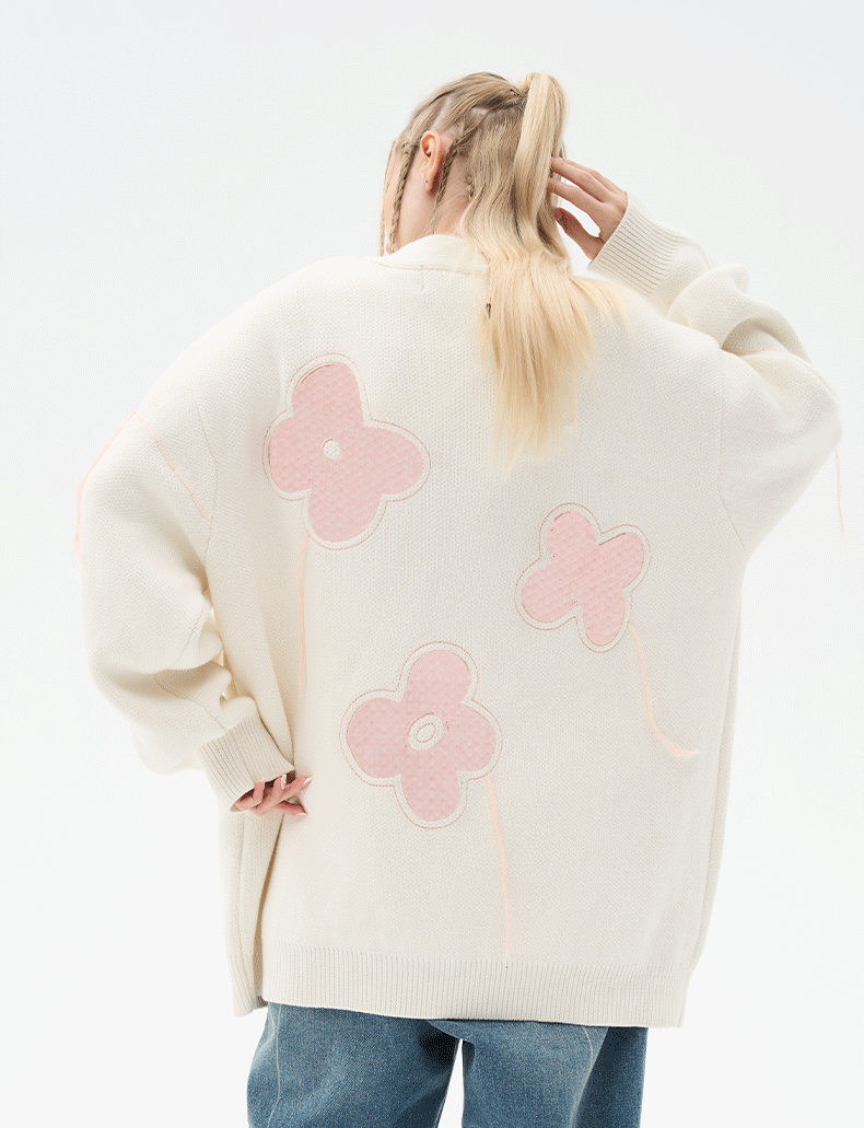 HARSH and CRUEL "Solitary Flower" Tassel Knit Cardigan