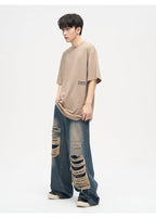 WLNEXT Patched Distressed Jeans