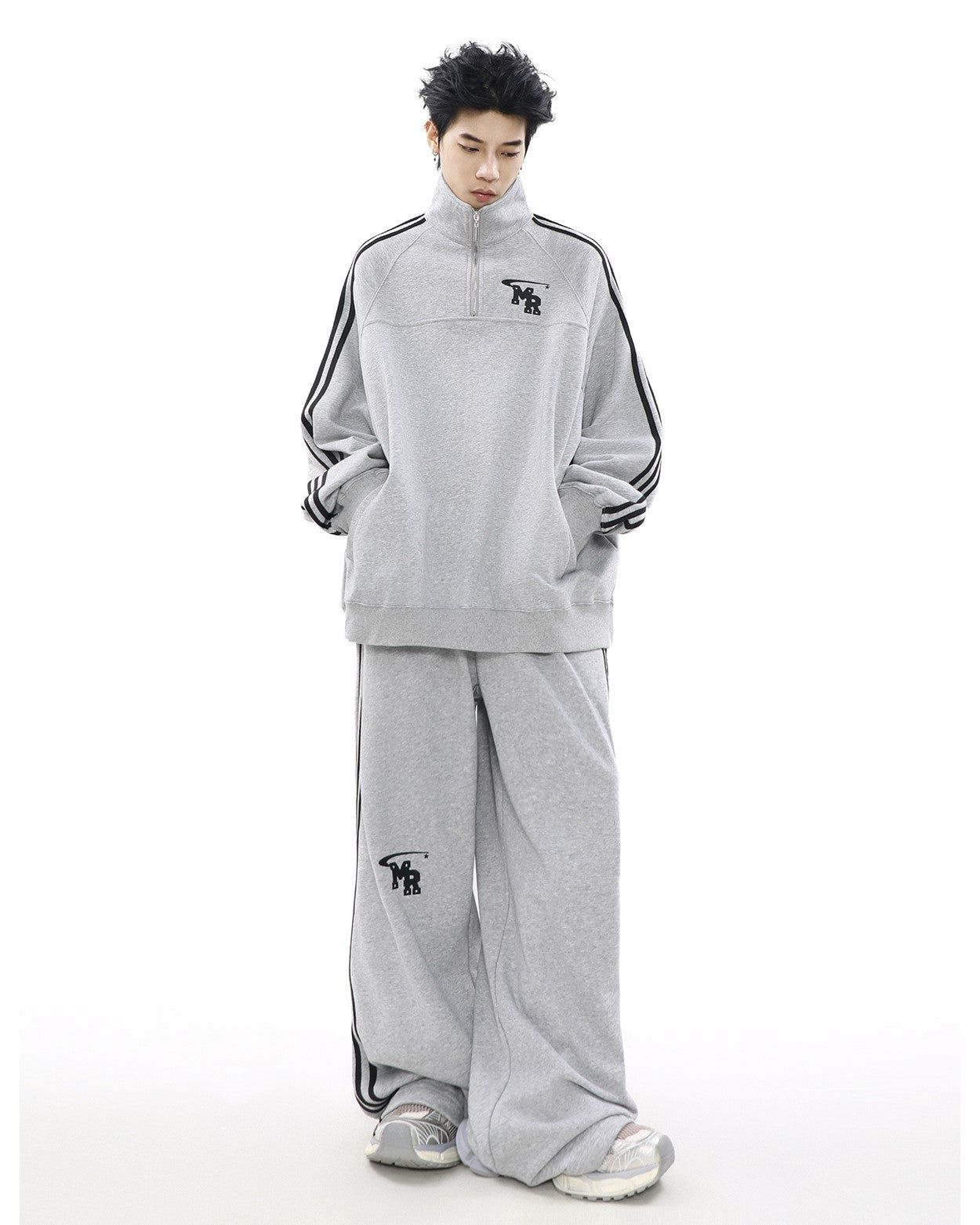 MRNEARLY Wide Leg Track Pants