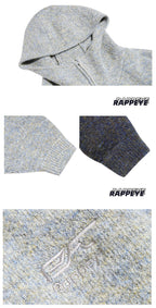 RAPPEYE Mohair Double Zipped Hooded Sweater