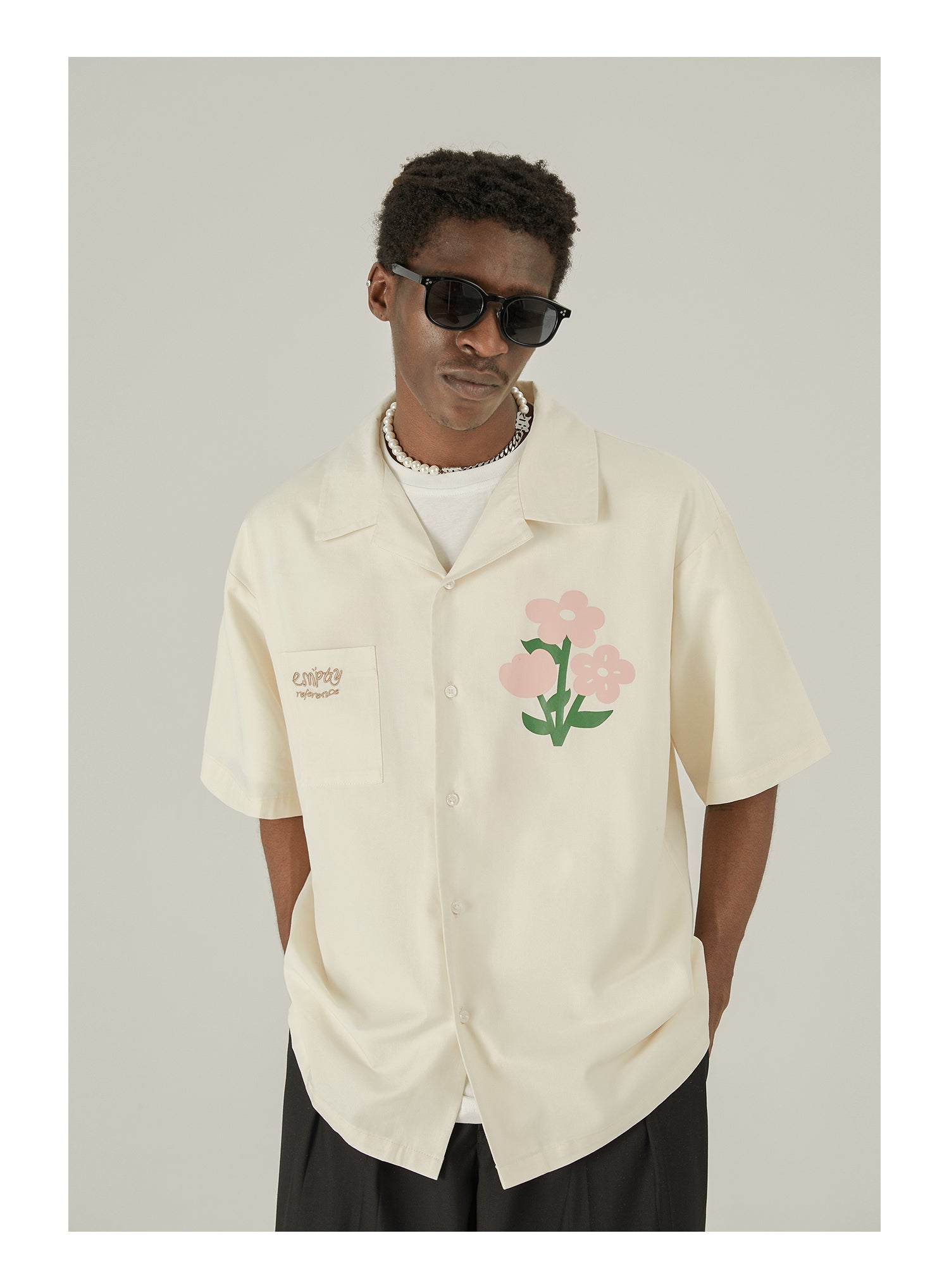 EMPTY REFERENCE Off-White Button-Up Shirt