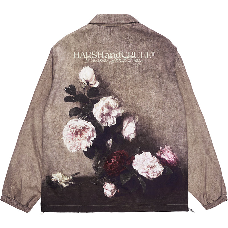 HARSH and CRUEL Painted Flowers Windbreaker Jacket