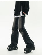 GCINIM Faded Buckle-Knee Jeans
