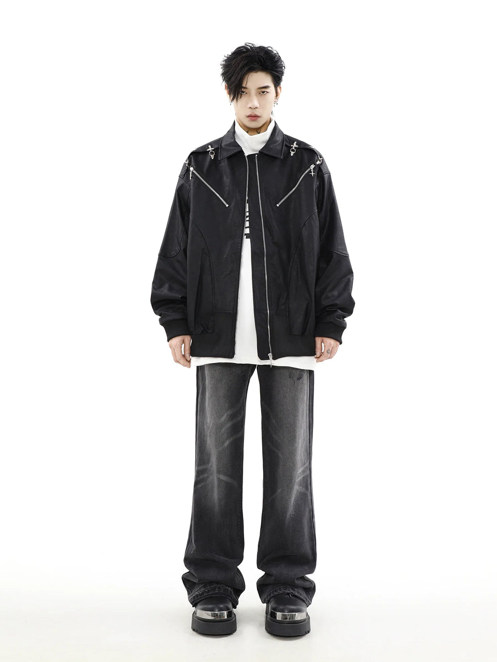MRNEARLY Star-Studded Bomber Jacket