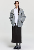 RAPPEYE Mohair Double Zipped Hooded Sweater