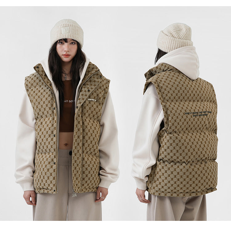 BJHG Monogram Print Puffer Vest