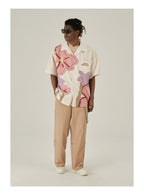 EMPTY REFERENCE Loose Floral Print Button-Up Shirt