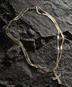 HEIMA Two-Tone Cross Necklace