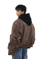 MRNEARLY Vintage Faded Bomber Jacket