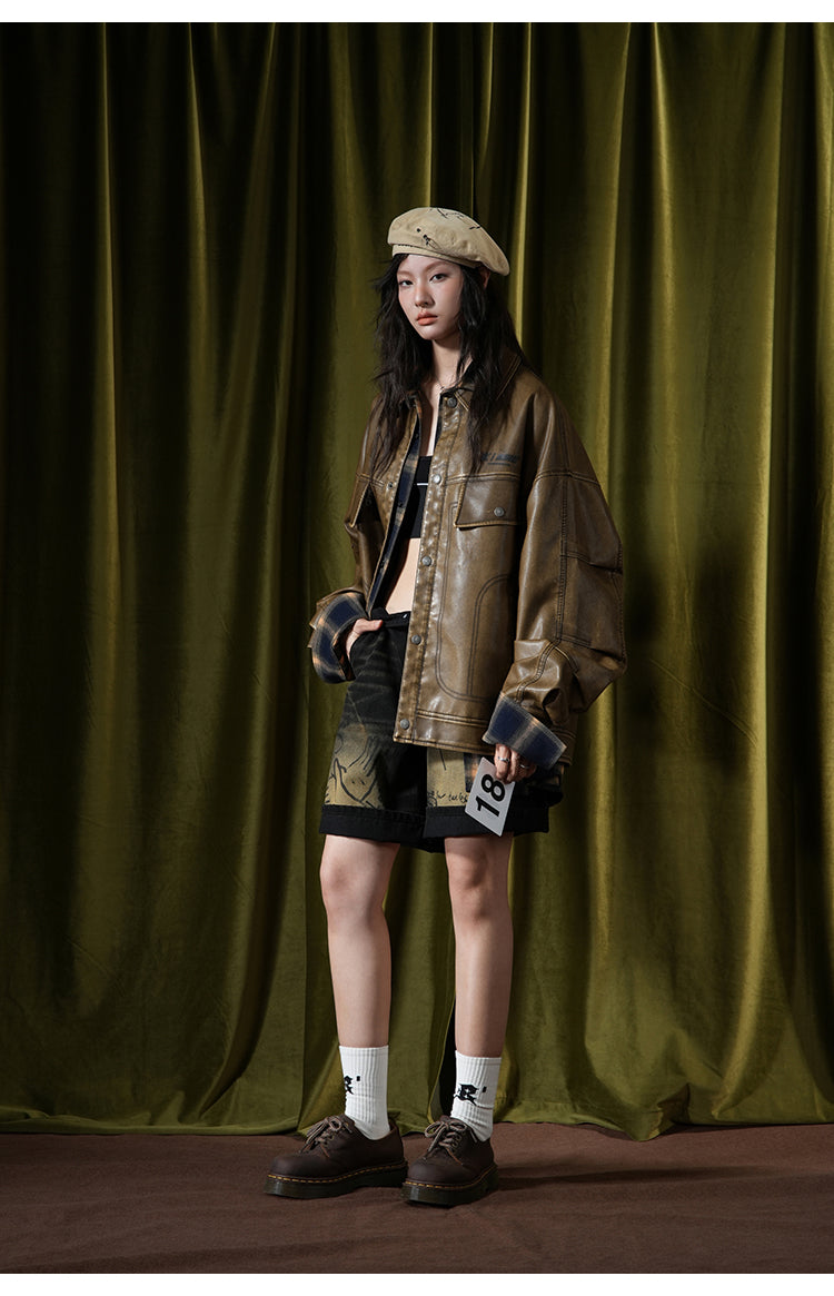 BJHG Vintage Motorcycle Jacket