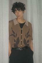 PHYSBOY Retro Leaf Crochet Button-Up