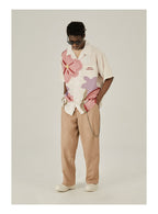 EMPTY REFERENCE Loose Floral Print Button-Up Shirt