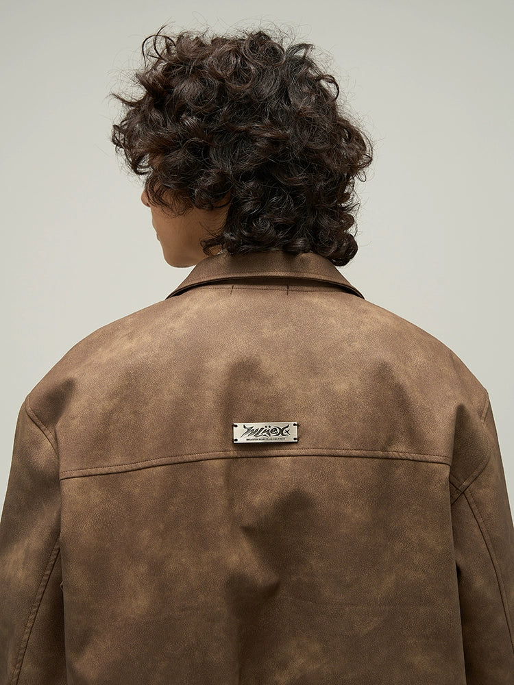 WLNEXT Distressed Faux Leather Jacket
