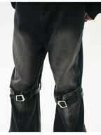 GCINIM Faded Buckle-Knee Jeans