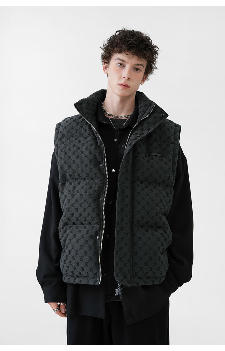 BJHG Monogram Print Puffer Vest