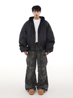 MRNEARLY Vintage Faded Bomber Jacket
