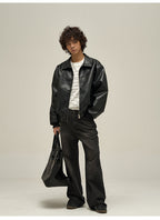 WLNEXT Distressed Faux Leather Jacket