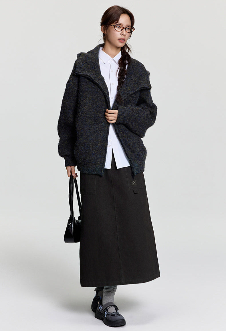 RAPPEYE Mohair Double Zipped Hooded Sweater