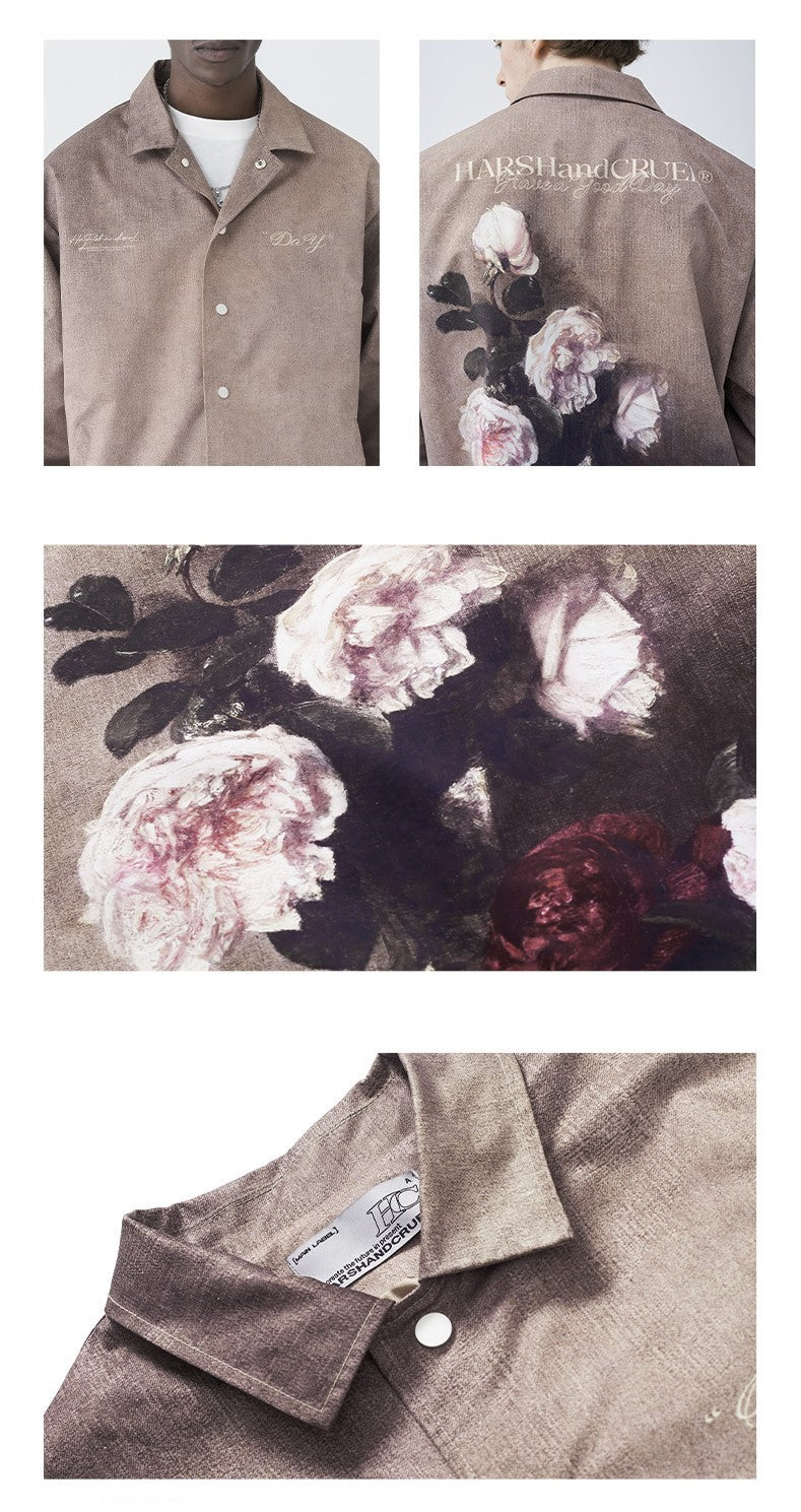 HARSH and CRUEL Painted Flowers Windbreaker Jacket