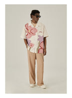 EMPTY REFERENCE Loose Floral Print Button-Up Shirt