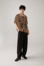 PHYSBOY Retro Leaf Crochet Button-Up