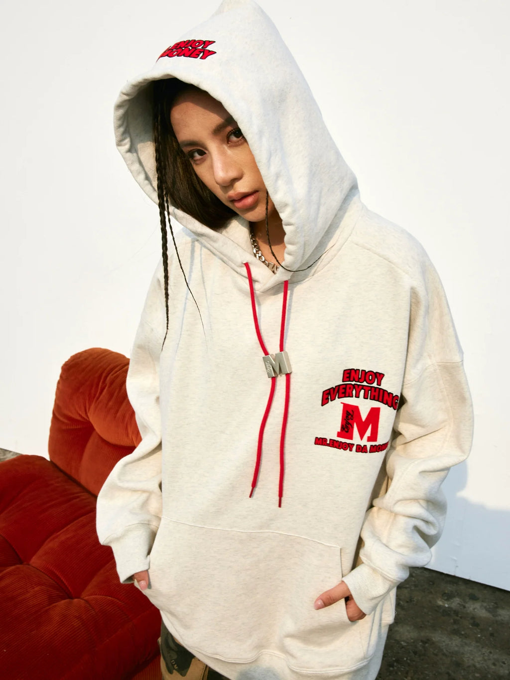 MEDM M Buckle Drawstring Hoodie