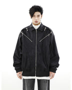 MRNEARLY Star-Studded Bomber Jacket