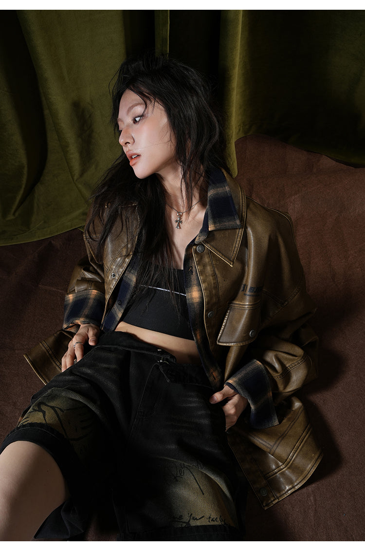 BJHG Vintage Motorcycle Jacket