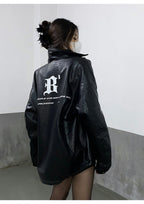 BJHG Croc Faux-Leather Biker Jacket