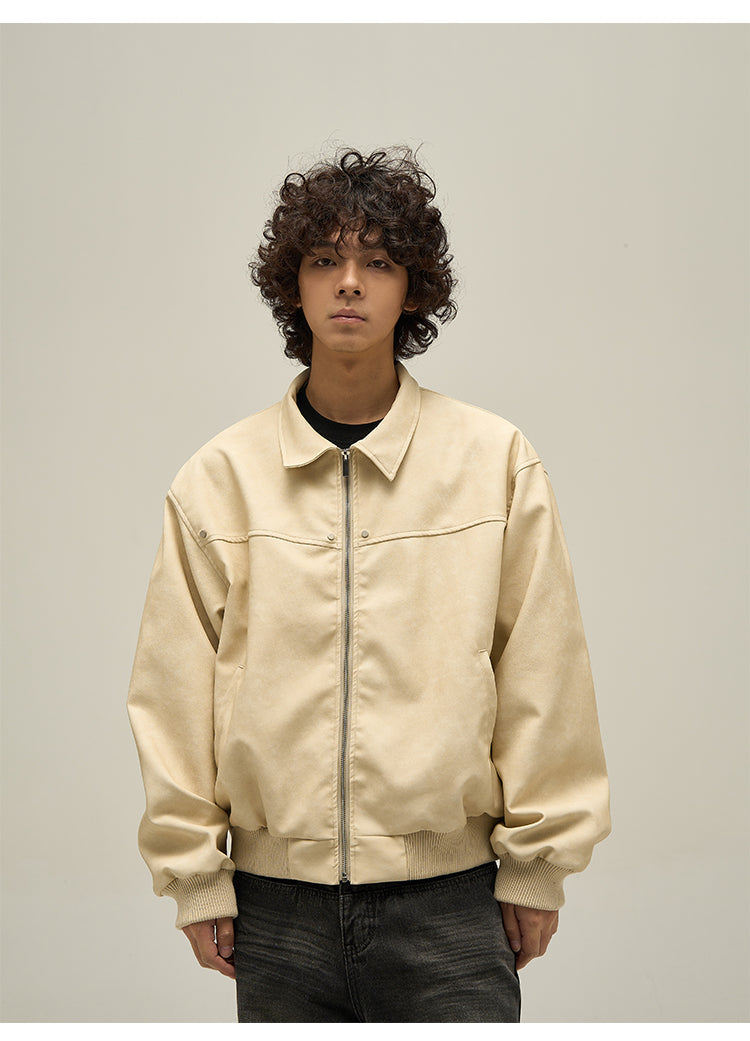 WLNEXT Distressed Faux Leather Jacket