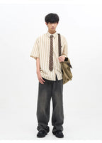 77F7GHT Striped Collar Shirt